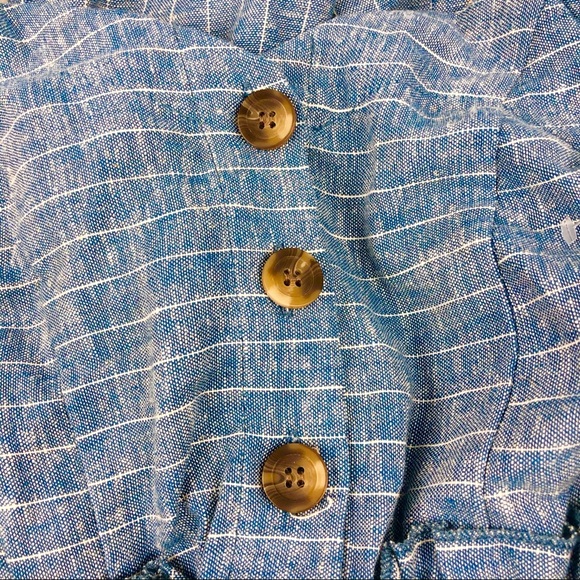 Romeo Juliet Linen Blue Chambray Jumpsuit - Picture 4 of 7